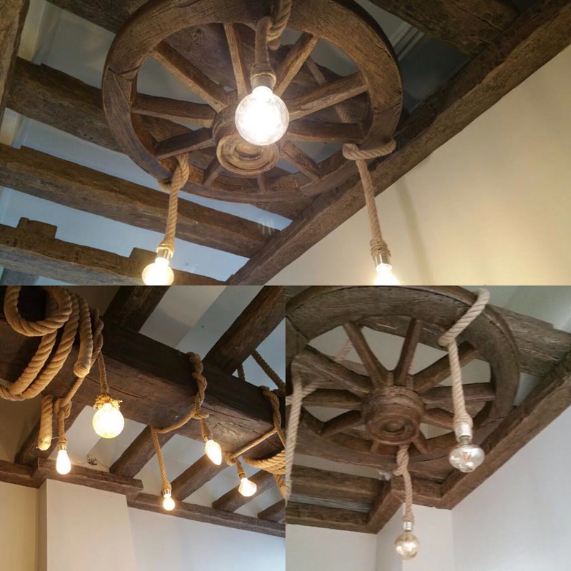 Wagon Wheel Chandelier Lighting Grid Collage