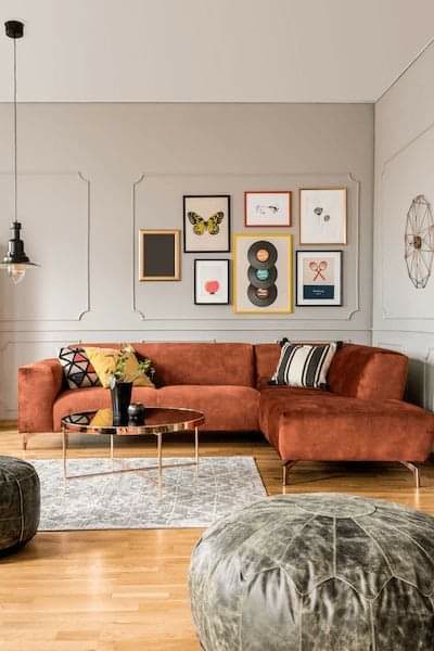 Contemporary Living Room with Wall Panel Frames