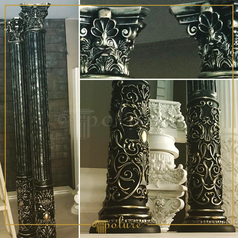 Black and Gold Patina Polyurethane Columns Collage