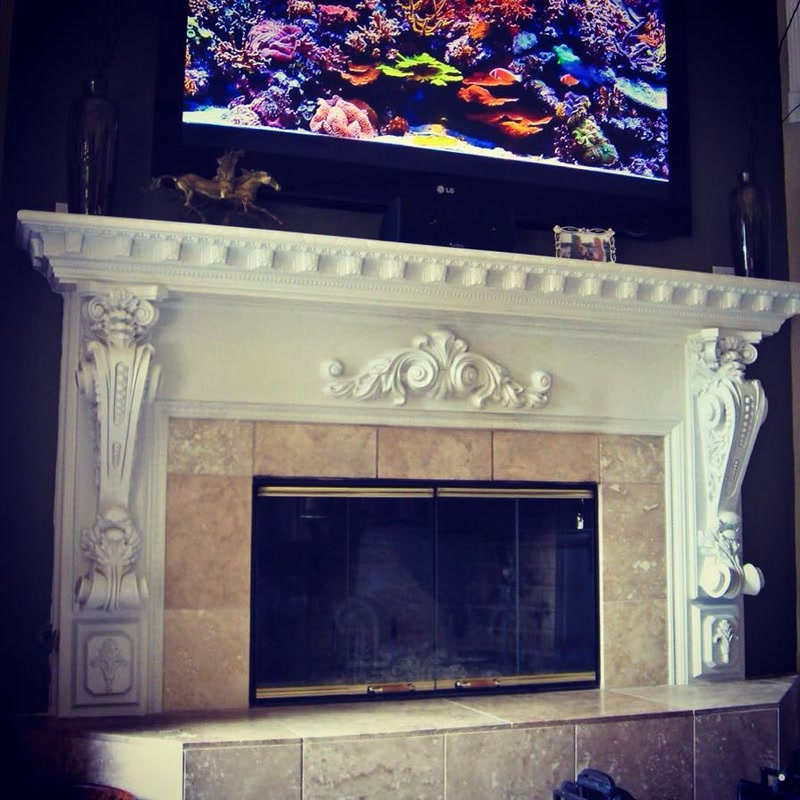 Classical Fireplace Surround with Carved Corbels