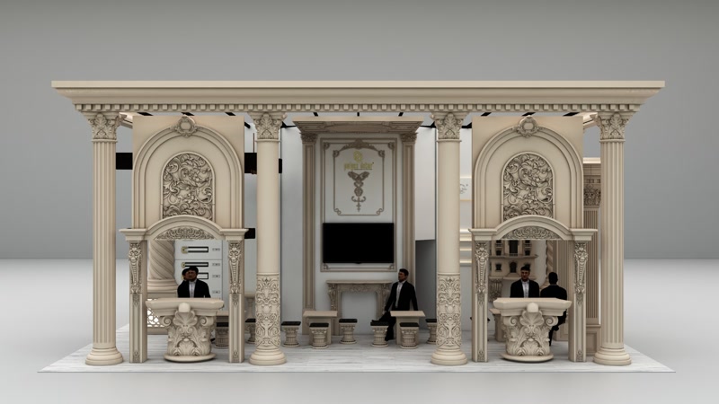 Architectural Exhibition Stand with Classical Columns