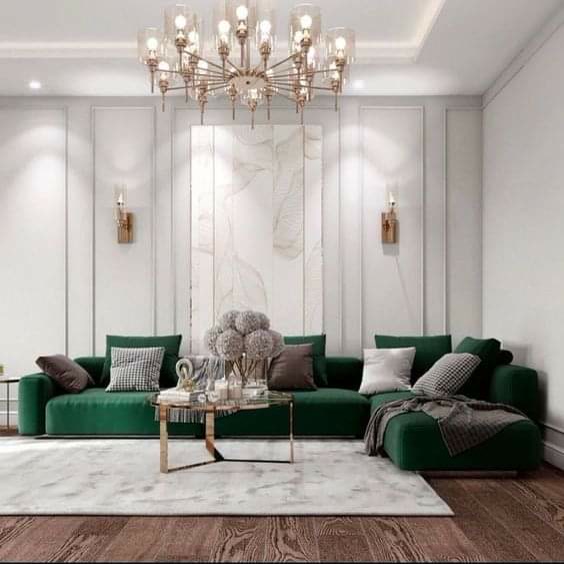 Tall White Living Room Moldings Design Idea