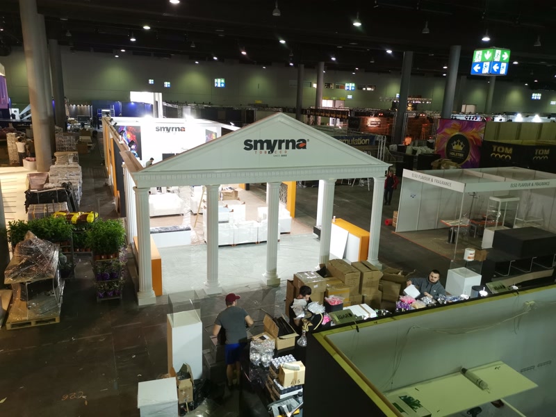 High Angle View of Classical Trade Show Pavilion