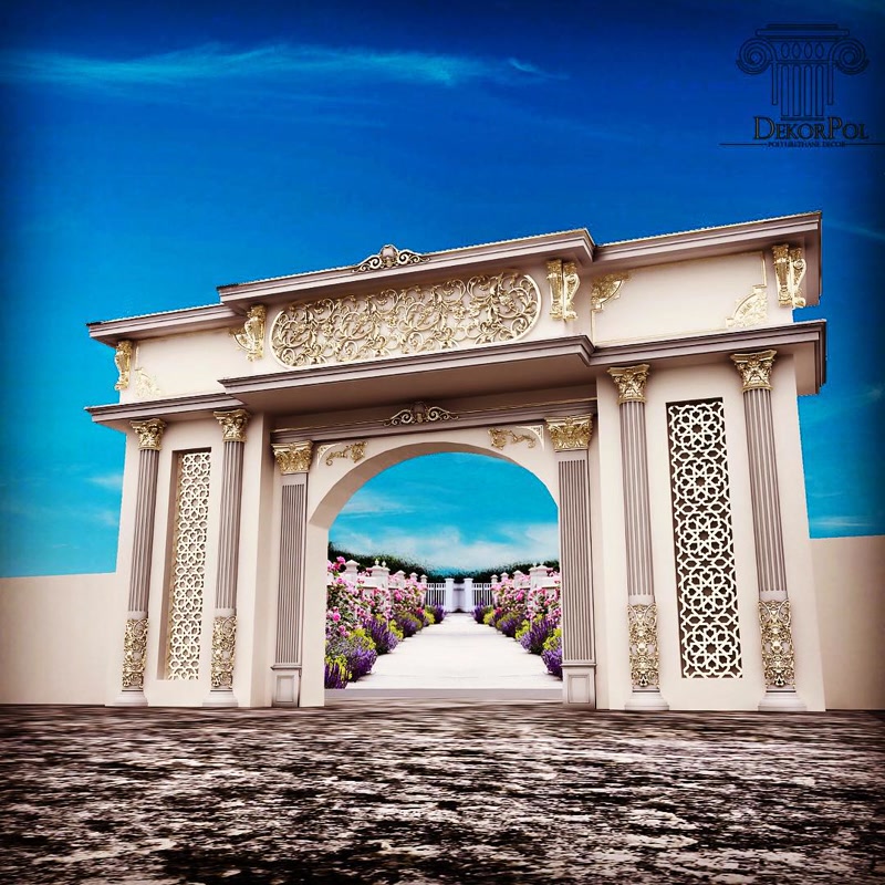 Grand Entrance Gateway Arch with Gold Leaf Columns