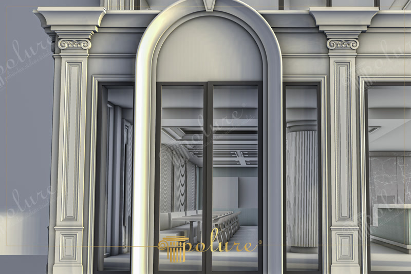 Storefront Arch Entryway Close-Up 3D Render
