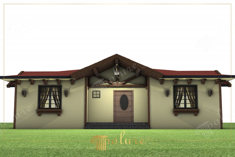 Front Elevation 3D Render of Chalet Bungalow