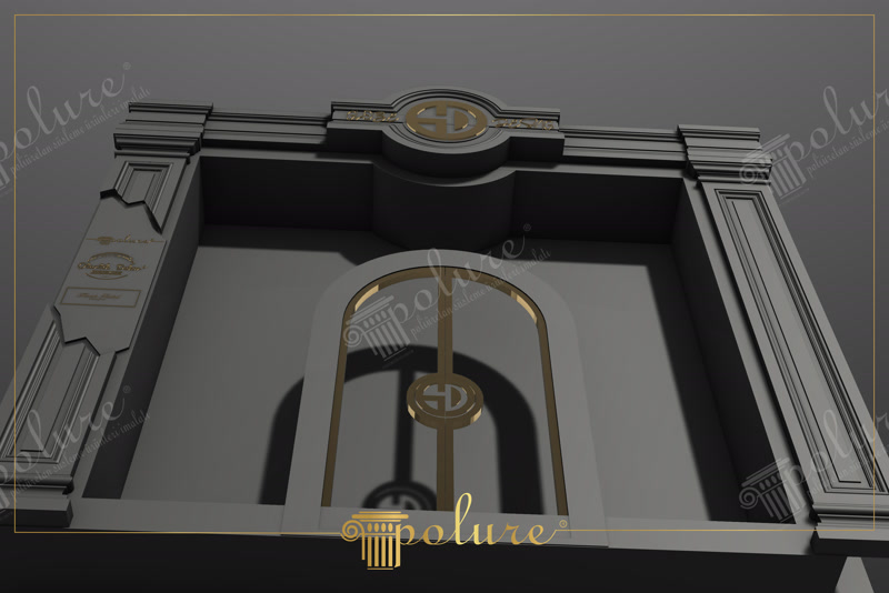 Upward CAD Rendering of Black Store Entrance Portal