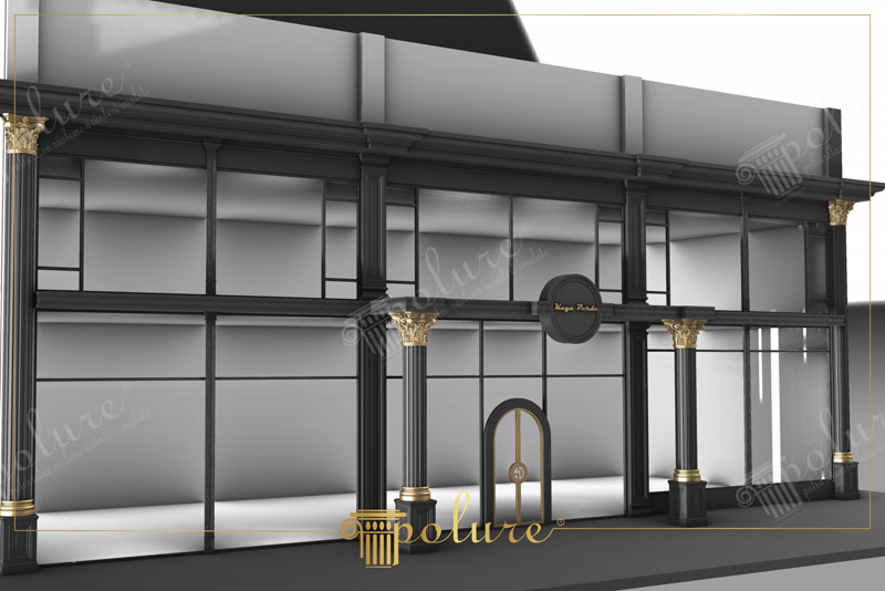 Front View CAD Render of Black Commercial Facade