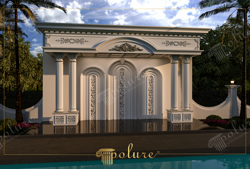 Outdoor Poolside Stage Backdrop 3D Render