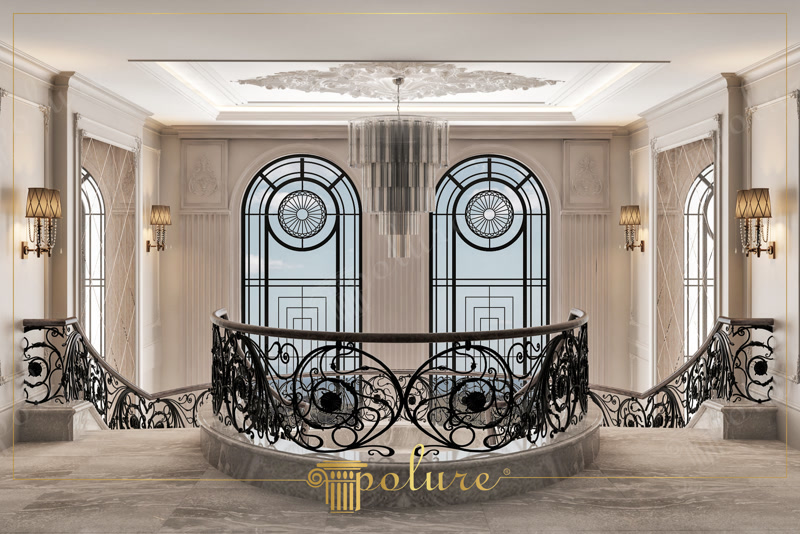 Grand Staircase Interior Landing Photo Architectural Trim