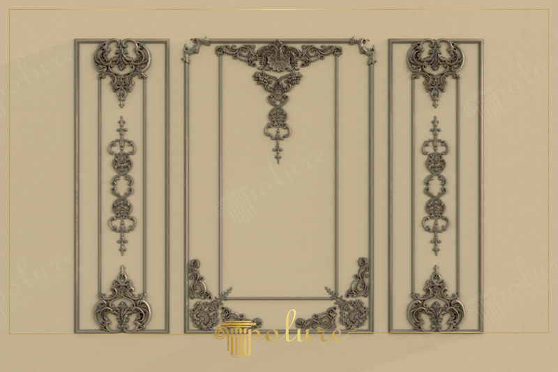 Front Wall Photo of Bronze-Gold Carved Wall Appliques