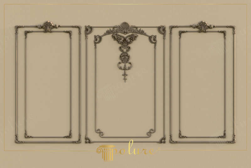 Front Wall Photo of Three Carved Wall Panel Frames