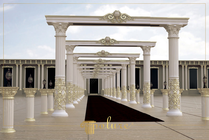 Front View 3D Render of Outdoor Wedding Colonnade
