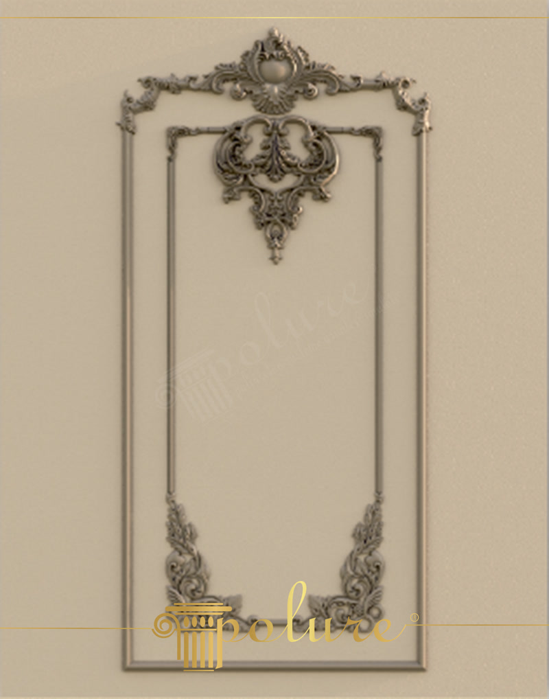 Front View Photo of Single Carved Wall Panel Frame