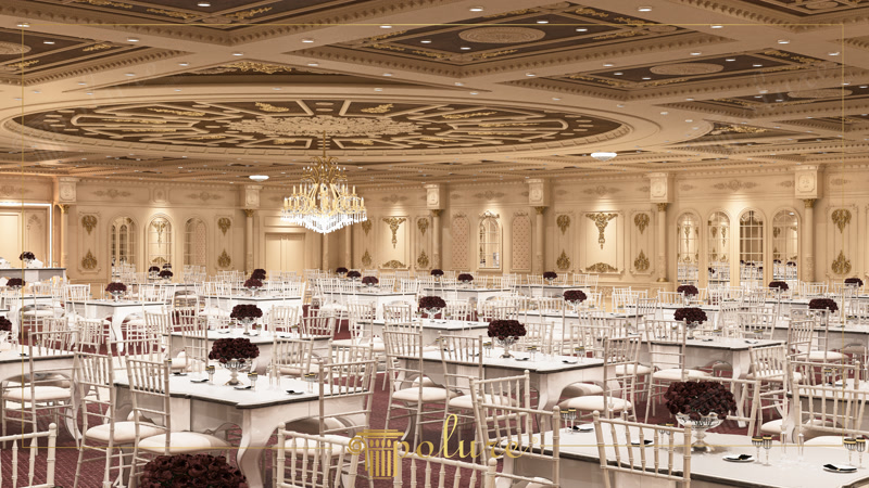Royal Banquet Hall with Gold Leaf Ceiling Dome