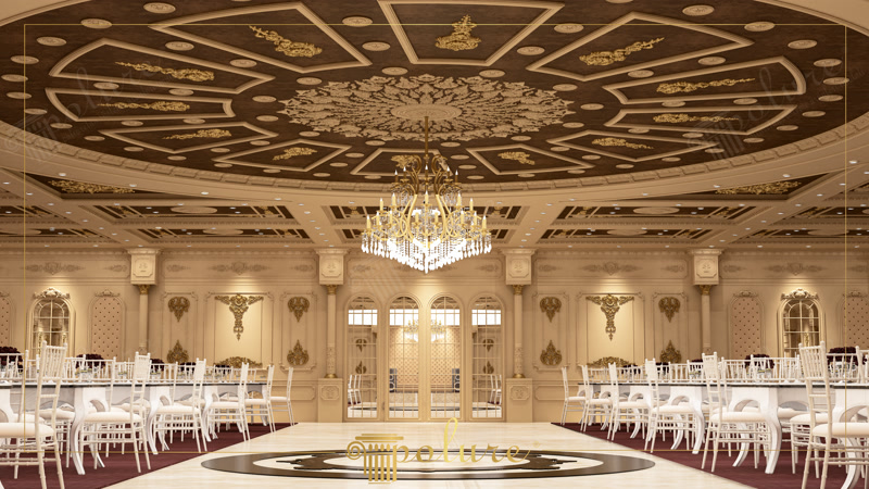 Grand Wedding Hall Dance Floor with Ceiling Dome