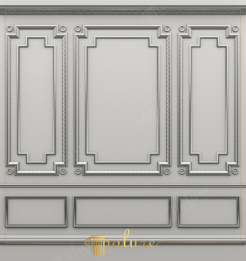 Front Wall Photo of Silver-Grey Stepped Wall Panels