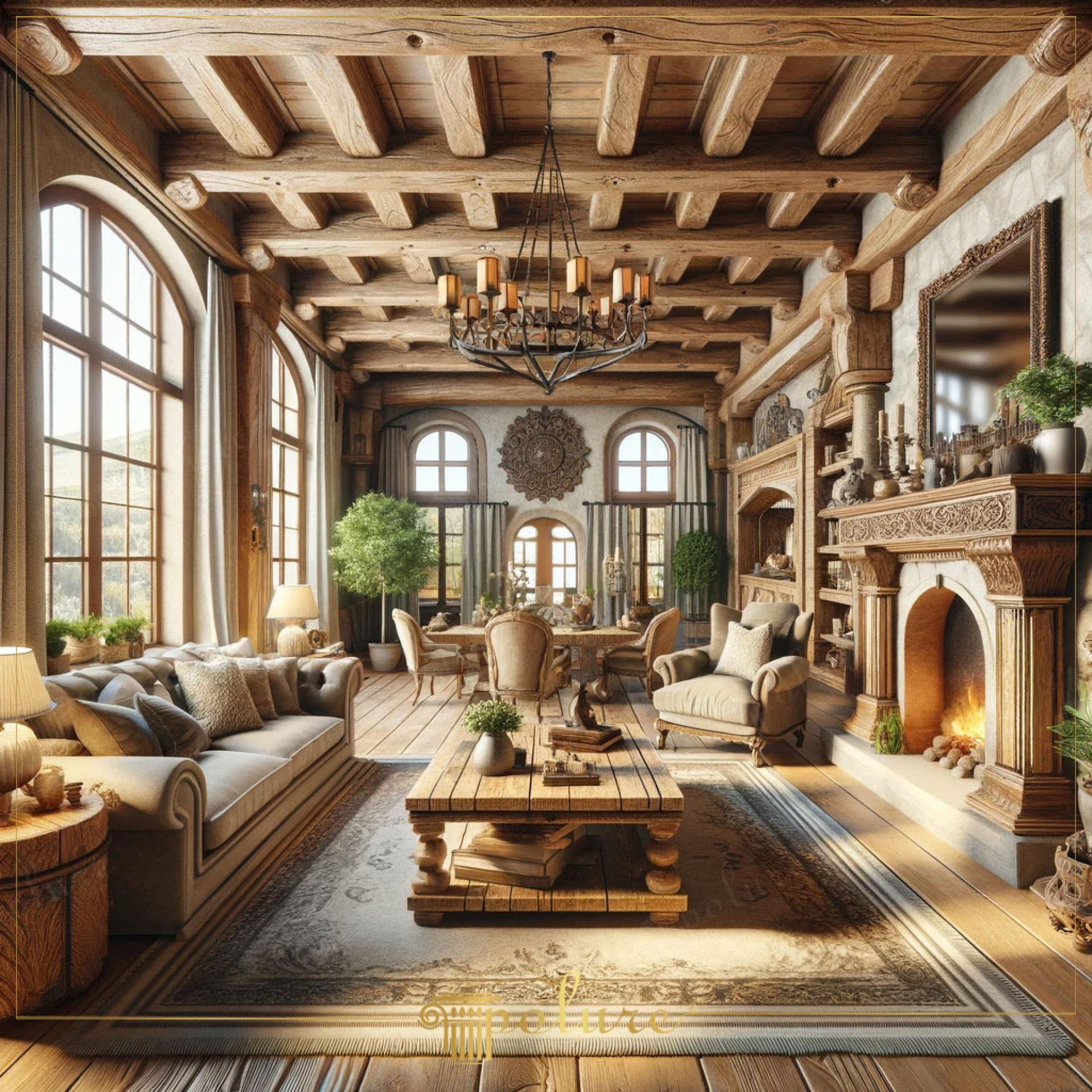 Indoor - Rustic - Living Room - 2000