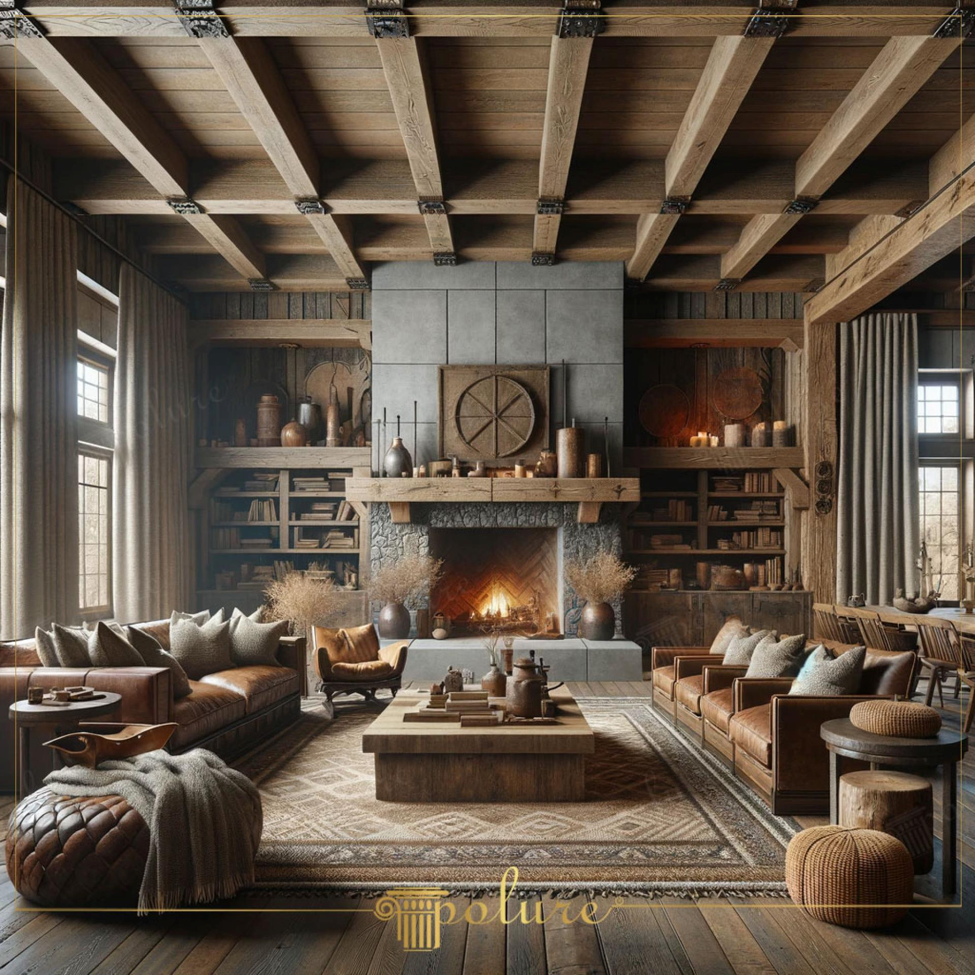 Indoor - Rustic - Living Room - 2000