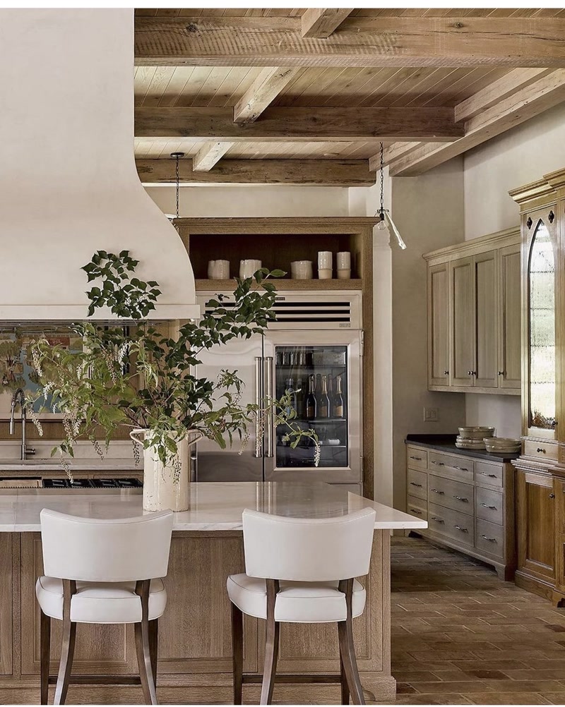 Front View Photo of Rustic Farmhouse Kitchen