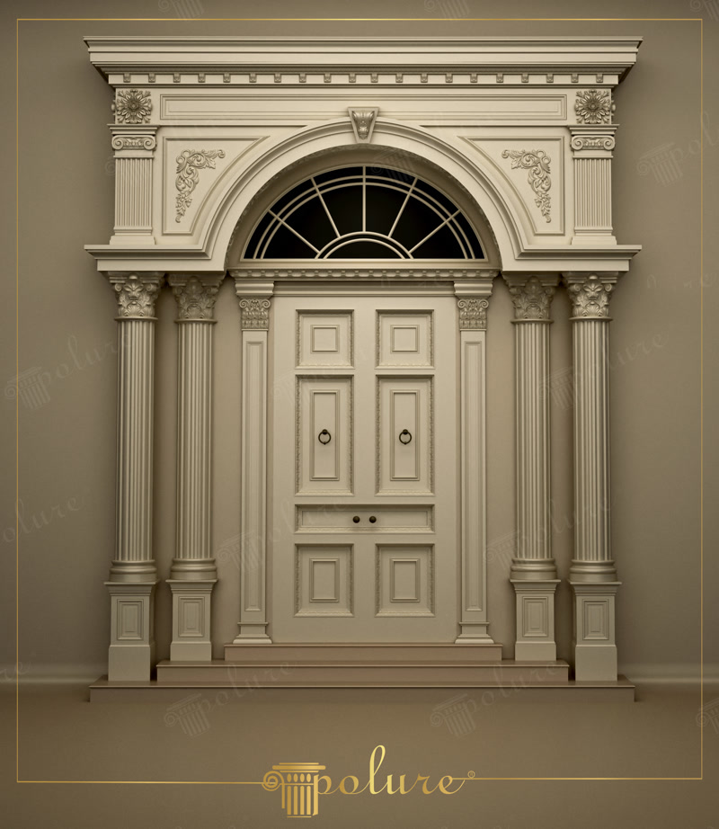 Front View CAD Render of Grand White Entryway Portal