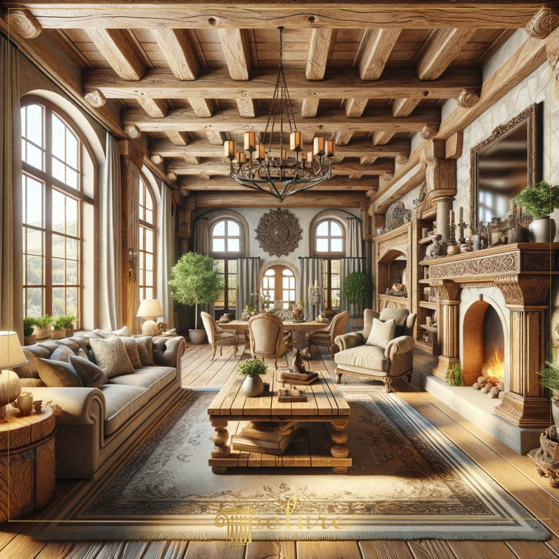 Oblique View Photo of Alpine Chalet Great Hall