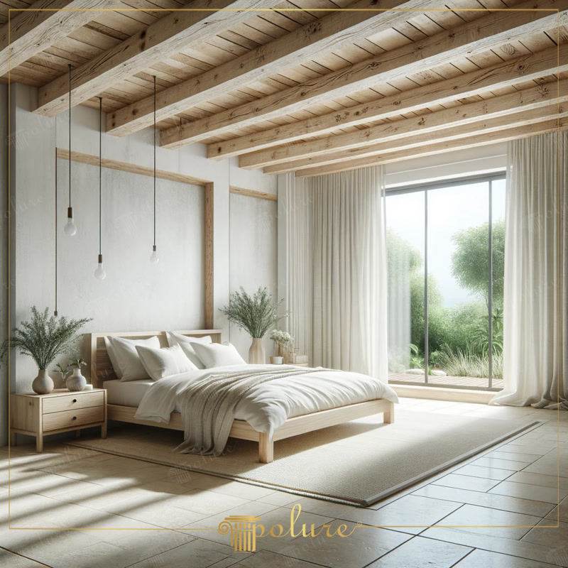 Oblique Photo of Minimalist Coastal Bedroom
