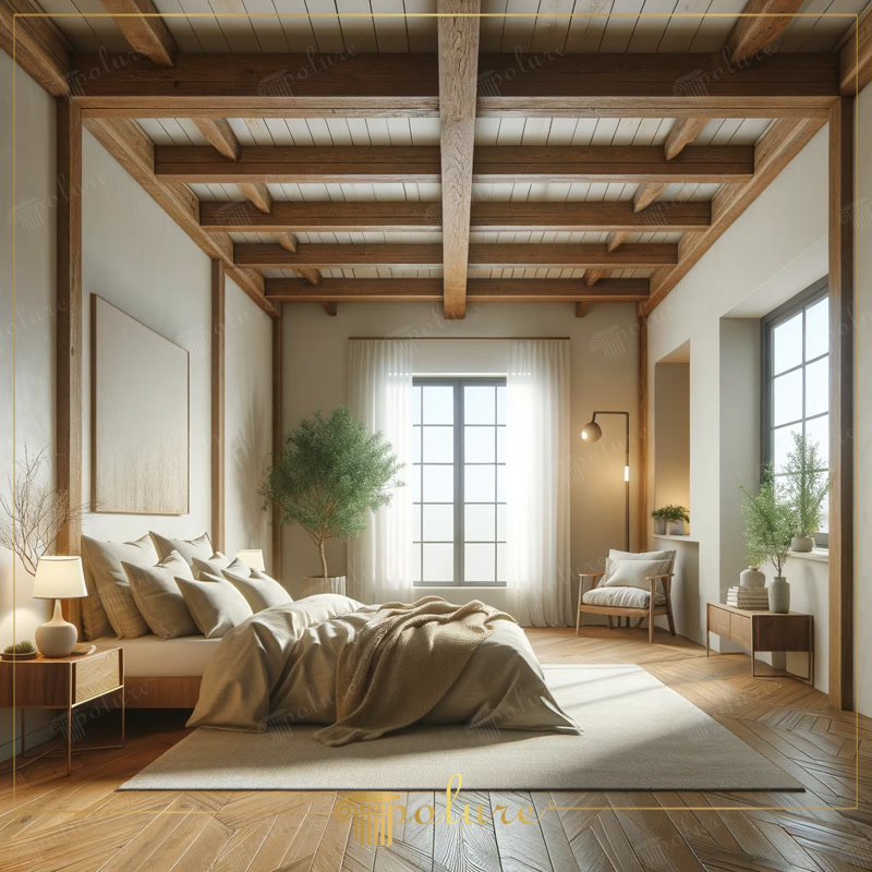 Oblique Photo of Modern Japandi Master Suite