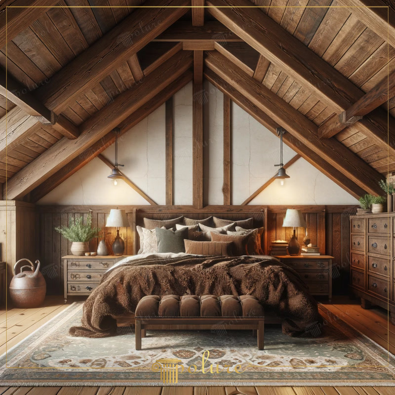 Front View Photo of Dark Timber Attic Chalet Suite