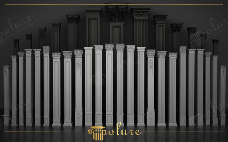 Studio Product Render of Complete White Pilaster Collection