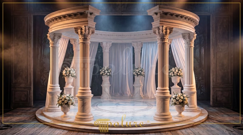 Front View Photo of Illuminated Theater Stage Rotunda