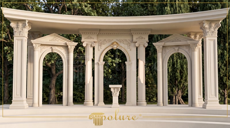 Front View Photo of Beige Neoclassic Wedding Altar Pavilion