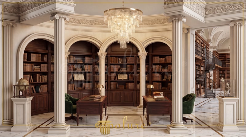 Front View Photo of Grand Colonnaded Library Rotunda