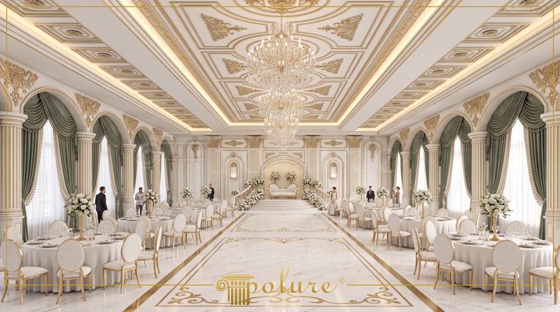 Perspective Aisle Photo of Grand Neoclassic Wedding Hall