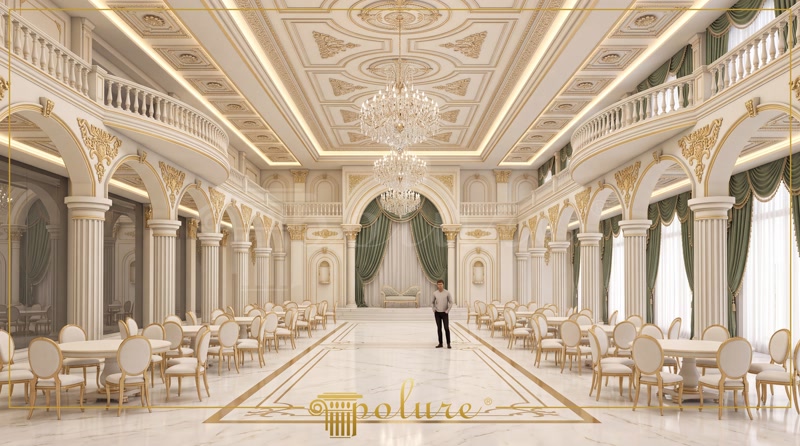 Perspective Photo of Double Height Wedding Hall with Balconies