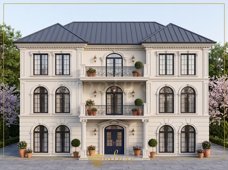 Polyurethane Exterior Facade Mouldings and Arch Designs