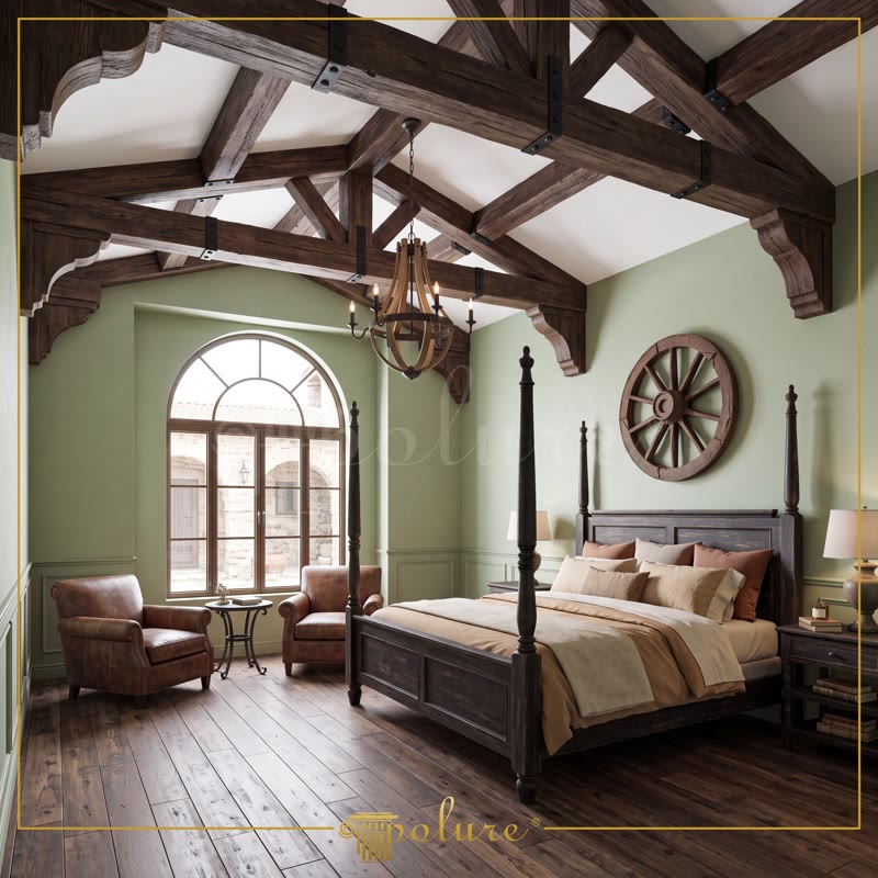 Oblique Photo of Cathedral Chalet Penthouse with Stone Hearth
