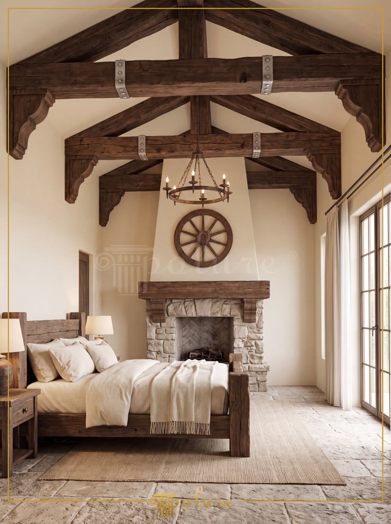 Front View Photo of Modern Japandi Attic Bedroom with Wire Orb