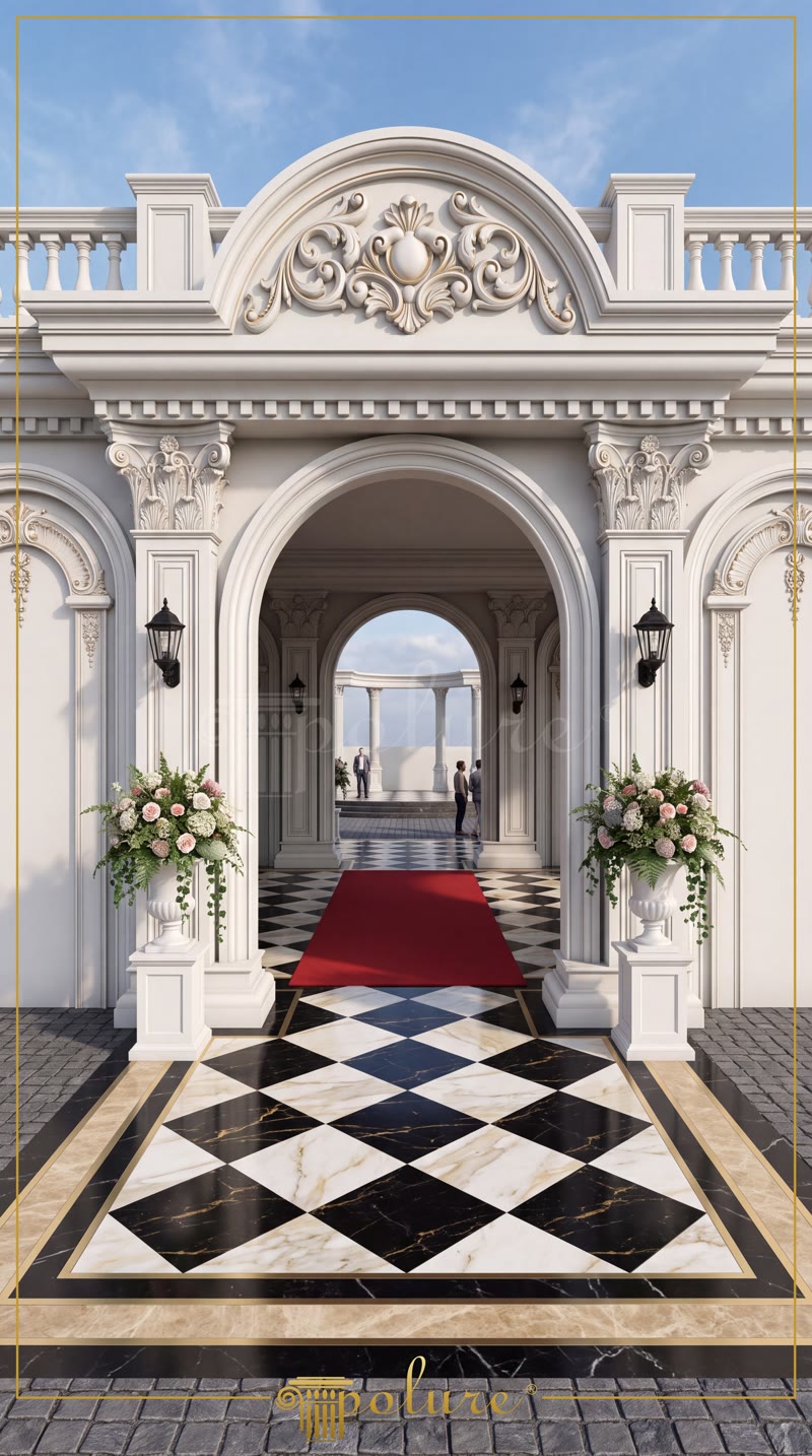 Polyurethane Exterior Entrance Arch and Column Designs