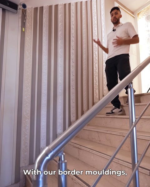 A detailed vertical border profile is presented at full length