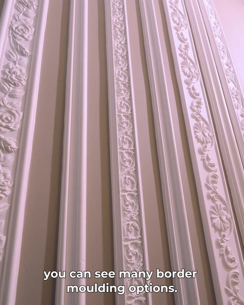 Multiple vertical mouldings show contrasting relief patterns and widths