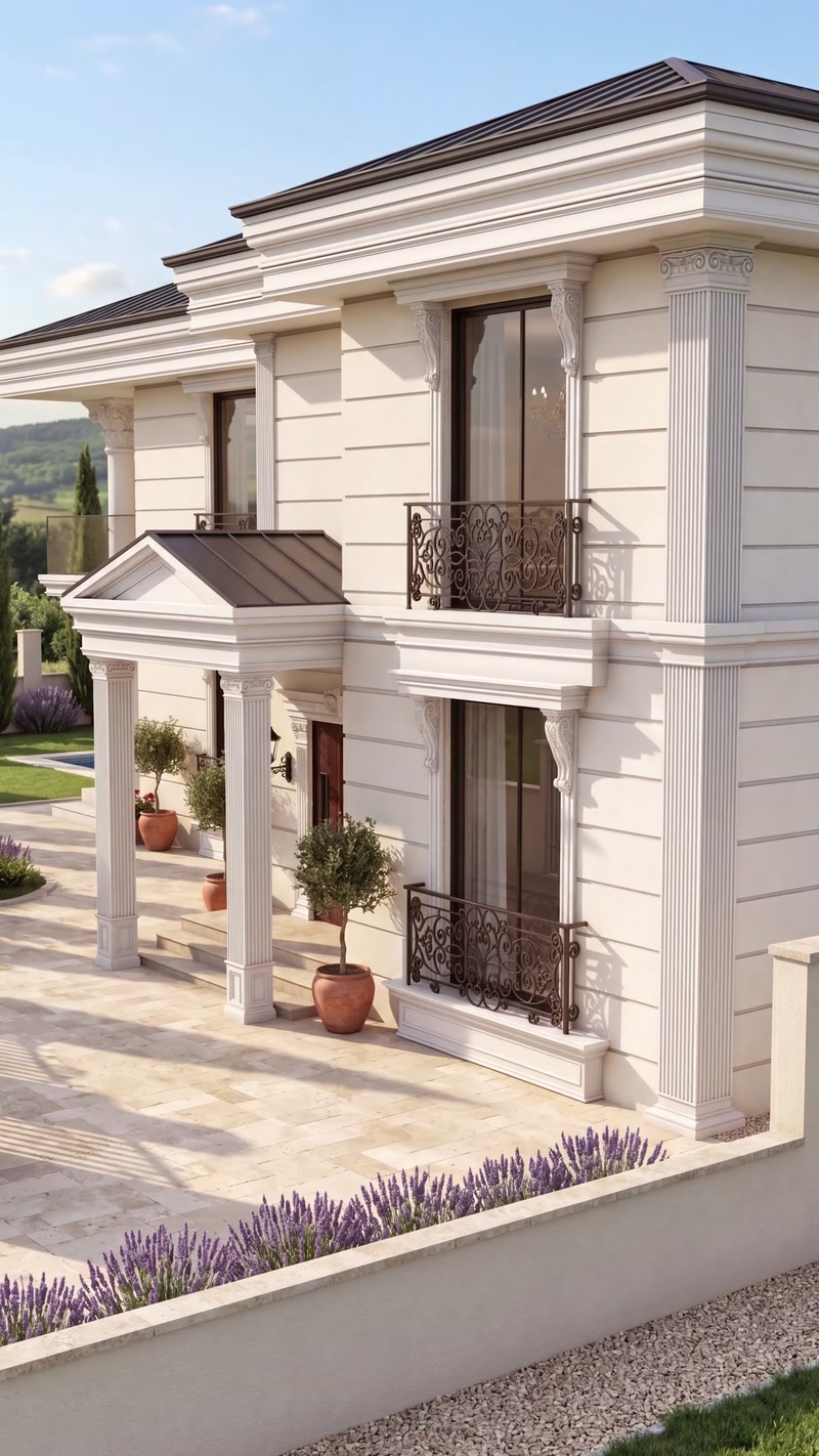 Numérisation 3D d'une façade de villa pour des éléments décoratifs parfaitement ajustés