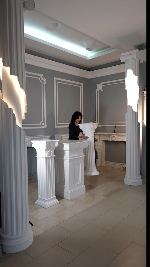 Polyurethane Pedestal Tables and Short Roman Pillars