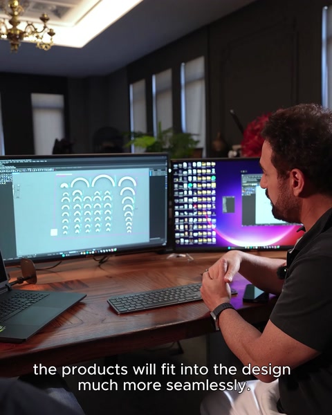 The selected arch form is reviewed alongside the design library