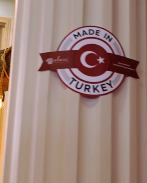 Made in Turkey emblem logo displayed on exhibition stand