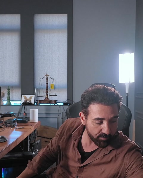 Prezentátor sedí u stolu a představuje svatební projekt portálu v Tokatu