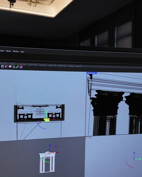 CAD drátěný výkres zobrazuje přesné konstrukční čáry portálového modelu