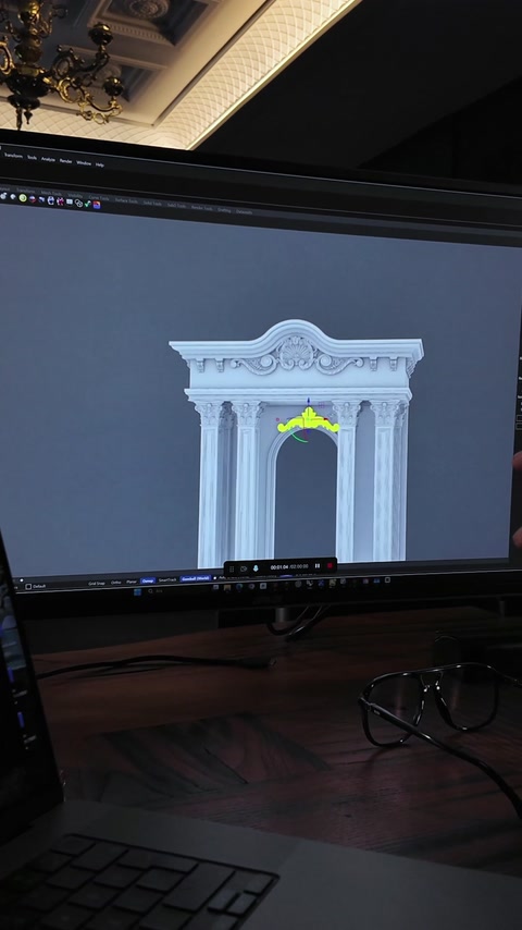 Το πλήρες 3D μοντέλο πύλης εμφανίζεται στο κέντρο της οθόνης της οθόνης