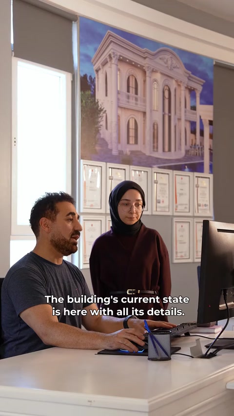 Une vue détaillée du nuage de points capture l'état actuel du bâtiment