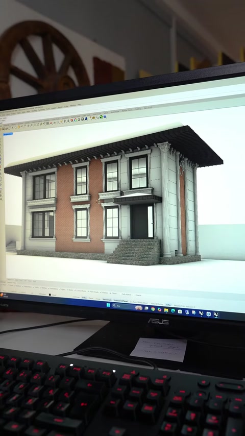 La visualisation finale de la villa présente le concept complet de décoration extérieure
